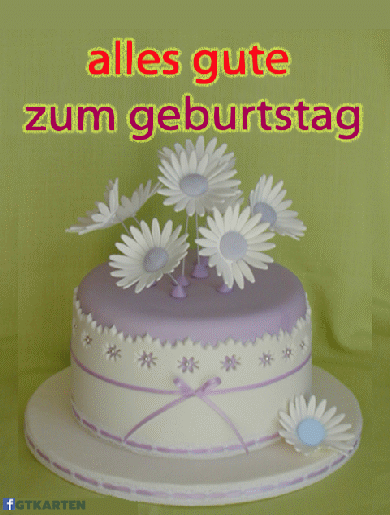 Weiß geblümten Kuchen Geburtstagskarte