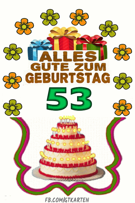 53 Jahre Geburtstagsgrußkarte, geburtstagskarte