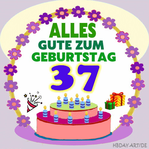 37 Jahre Geburtstagsgrußkarte