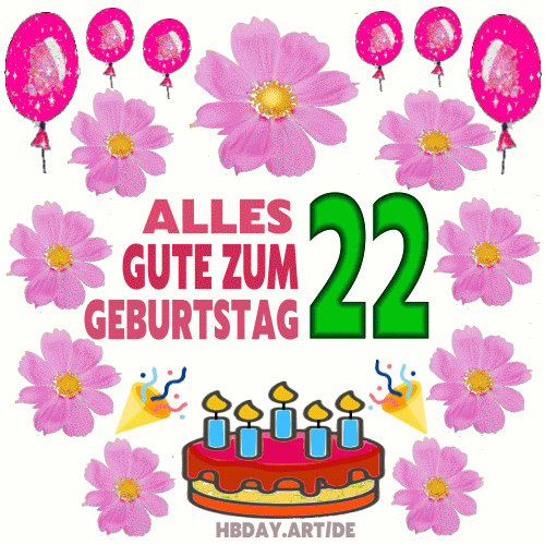 22 Jahre Geburtstagsgrußkarte