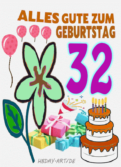 32 Jahre Geburtstagsgrußkarte