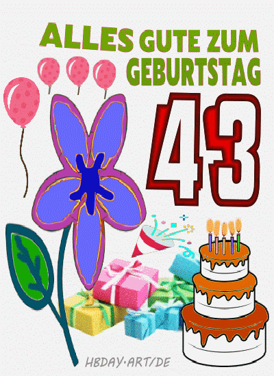 43 Jahre Geburtstagsgrußkarte