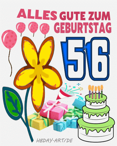 56 Jahre Geburtstagsgrußkarte, geburtstagskarte 56