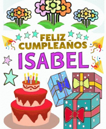 Feliz Cumpleaños ISABEL imágenes gif