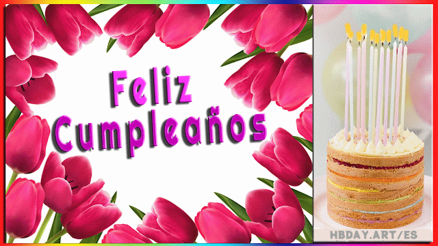 feliz cumpleaños rosas gif