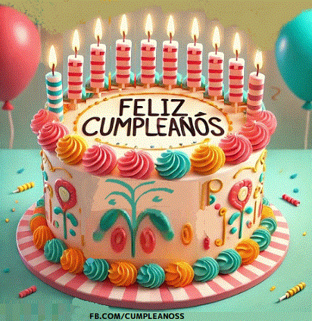 Feliz Cumpleaños pastel y velas