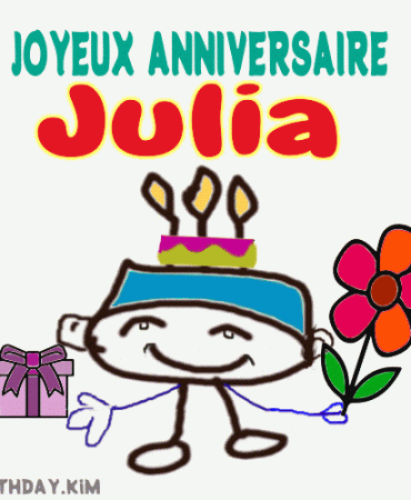 joyeux anniversaire image gif Julia