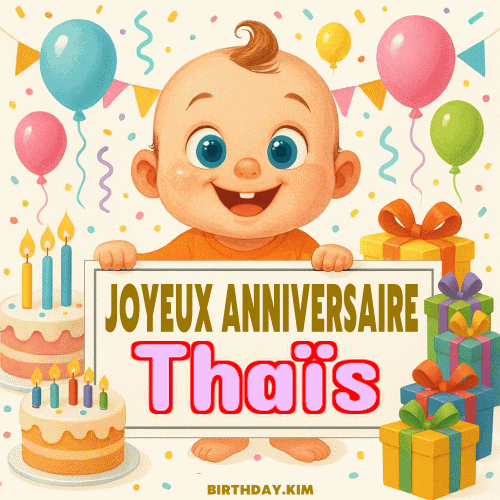 Joyeux Anniversaire Thaïs Gif