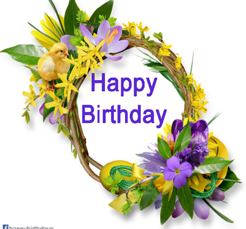 Birthday flowers , congratulatory message