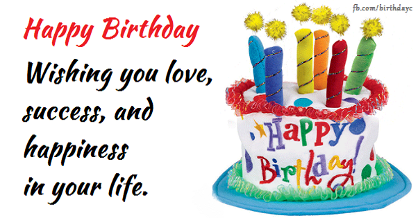 Cake and Rose Happy Birthday Card