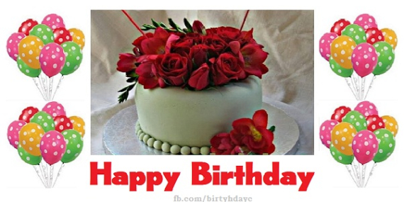 Red roses Cake, birthday messages