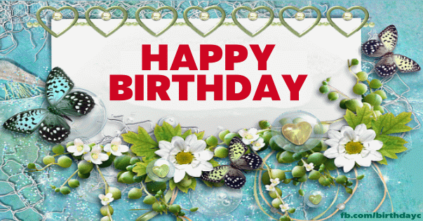 Butterfly , floral birthday greeting card