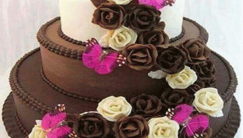 Roses Cake, birthday gif card