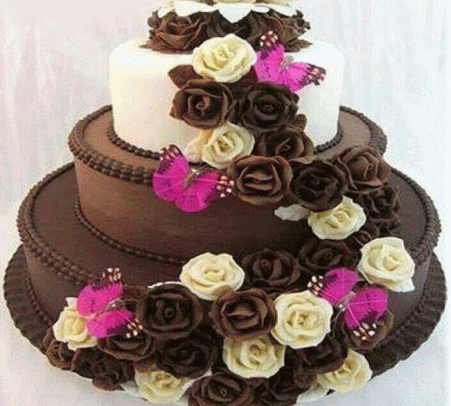 Roses Cake, birthday gif card