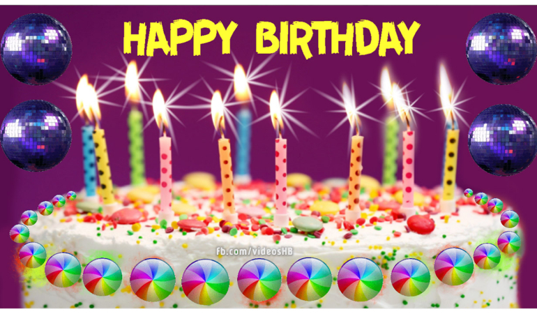 Happy Birthday cake candles lights