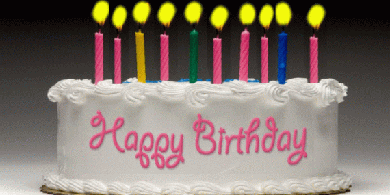 Candles on the cake to the birthday celebration