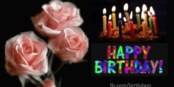 Pink Roses, birthday gif message