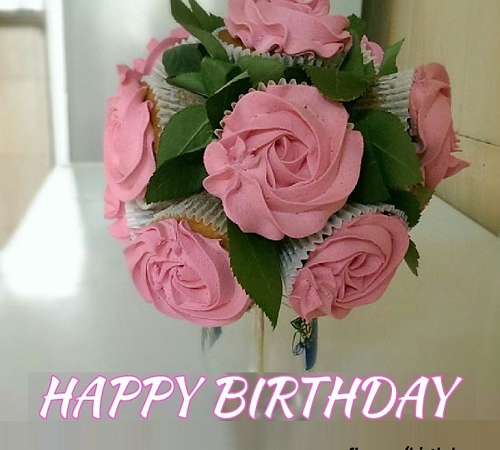 Birthday greeting in roses