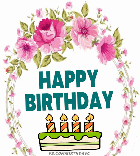 Happy Birthday Flowers Gif images