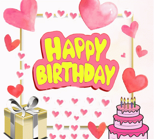 Happy Birthday Hearts gif images
