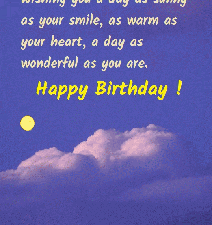 Cloud and sun birthday greeting gif