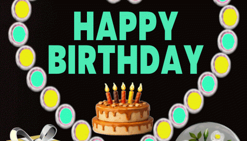 Birthday, Heart Cake Candles Gifs