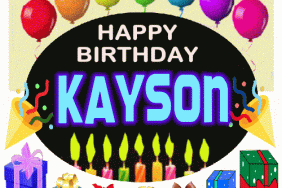 Happy Birthday Kayson gif cake candles