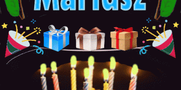 Happy Birthday Mariusz gif cake candles