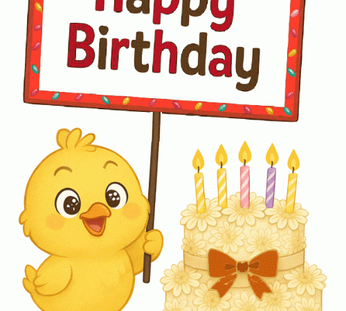 Chick, birthday card