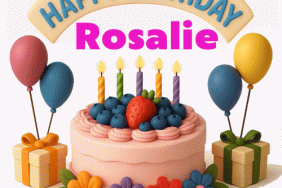Happy Birthday Rosalie Gif cake candles