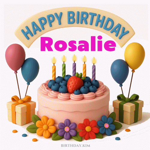 Happy Birthday Rosalie Gif cake candles