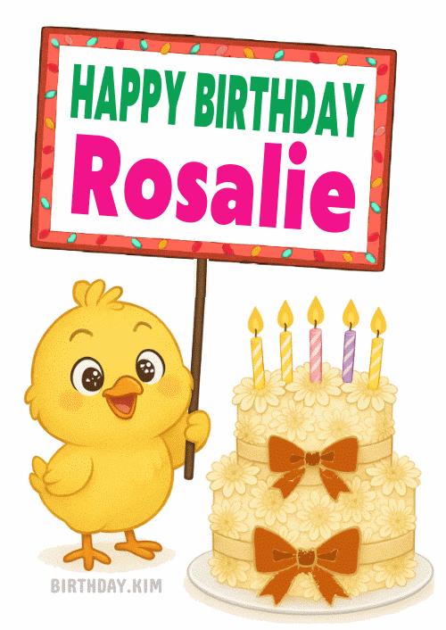 Happy Birthday Rosalie Gif cake candles