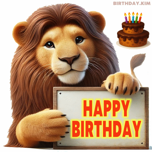 Happy Birthday Lion gif