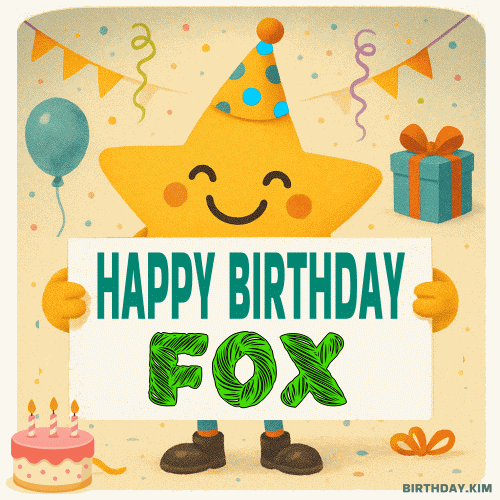 Happy Birthday Fox GIF