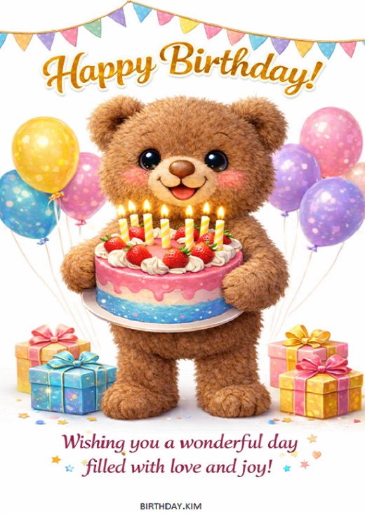 cute animal birthday gif card