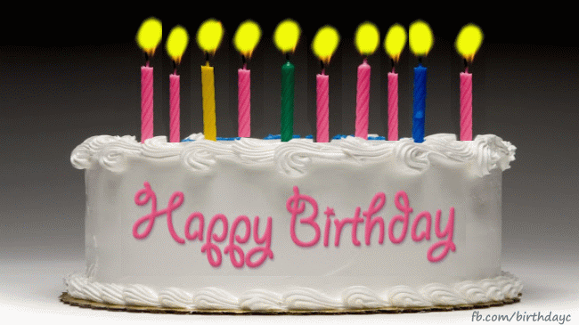 Candles on the cake to the birthday celebration